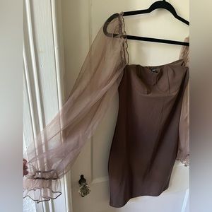 Puff sleeve bustier dress